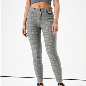 BRAND NEW AE High Waisted Plaid Jegging